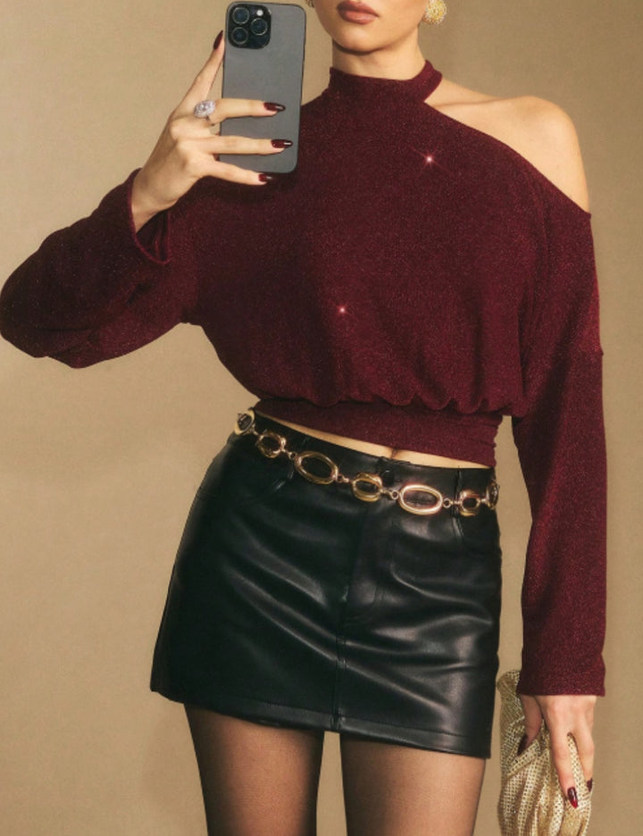 Shein blúz, piros