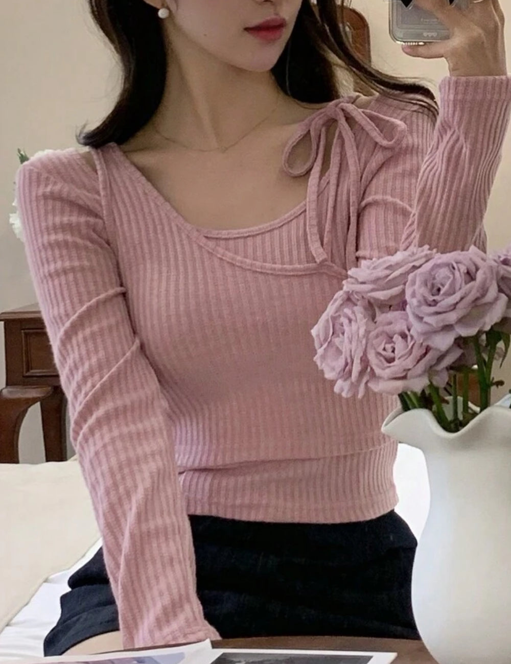 Shein DAZY blúz, rózsaszín
