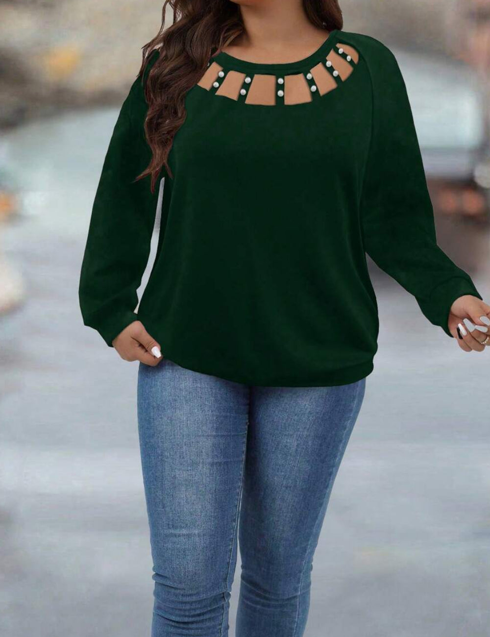 Bluză Shein Curve+, verde