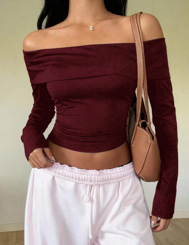 Shein blúz, bordó