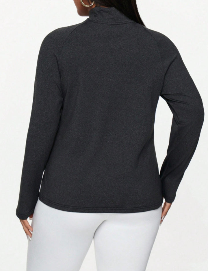 Bluza Sport Shein Curve+, gri inchis