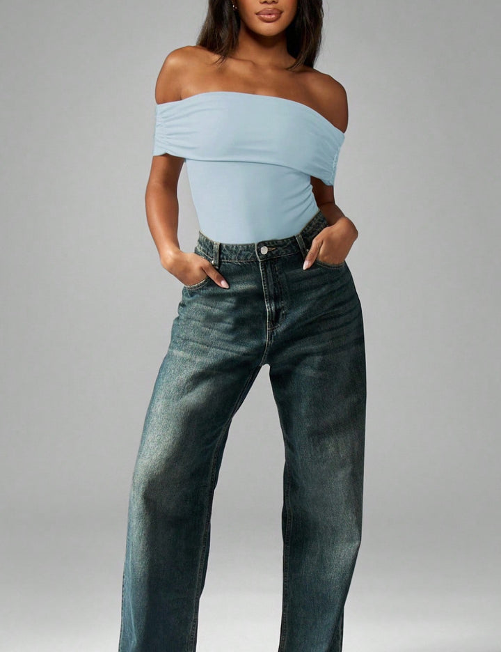 Shein Missguided testruha, kék