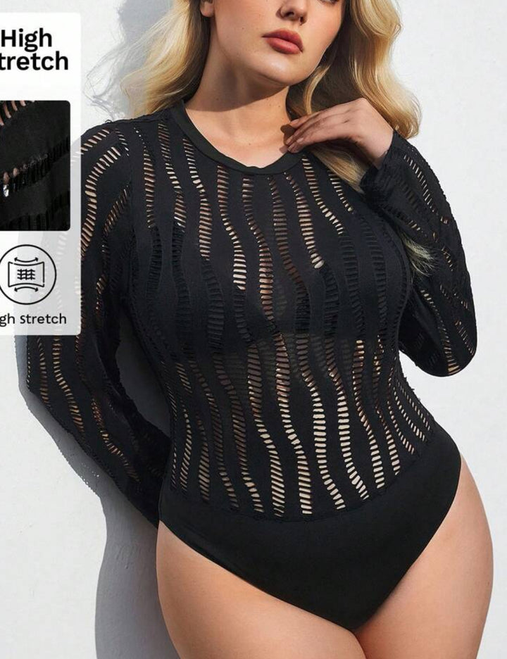 Testruha Shein Curve+, fekete