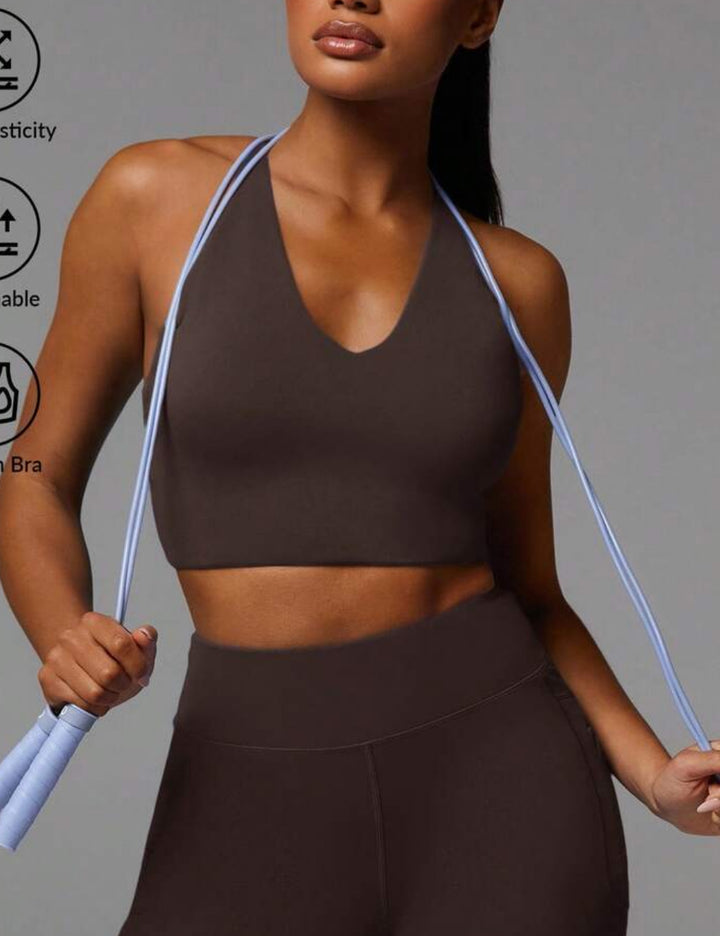 Bustieră sport Shein, maro