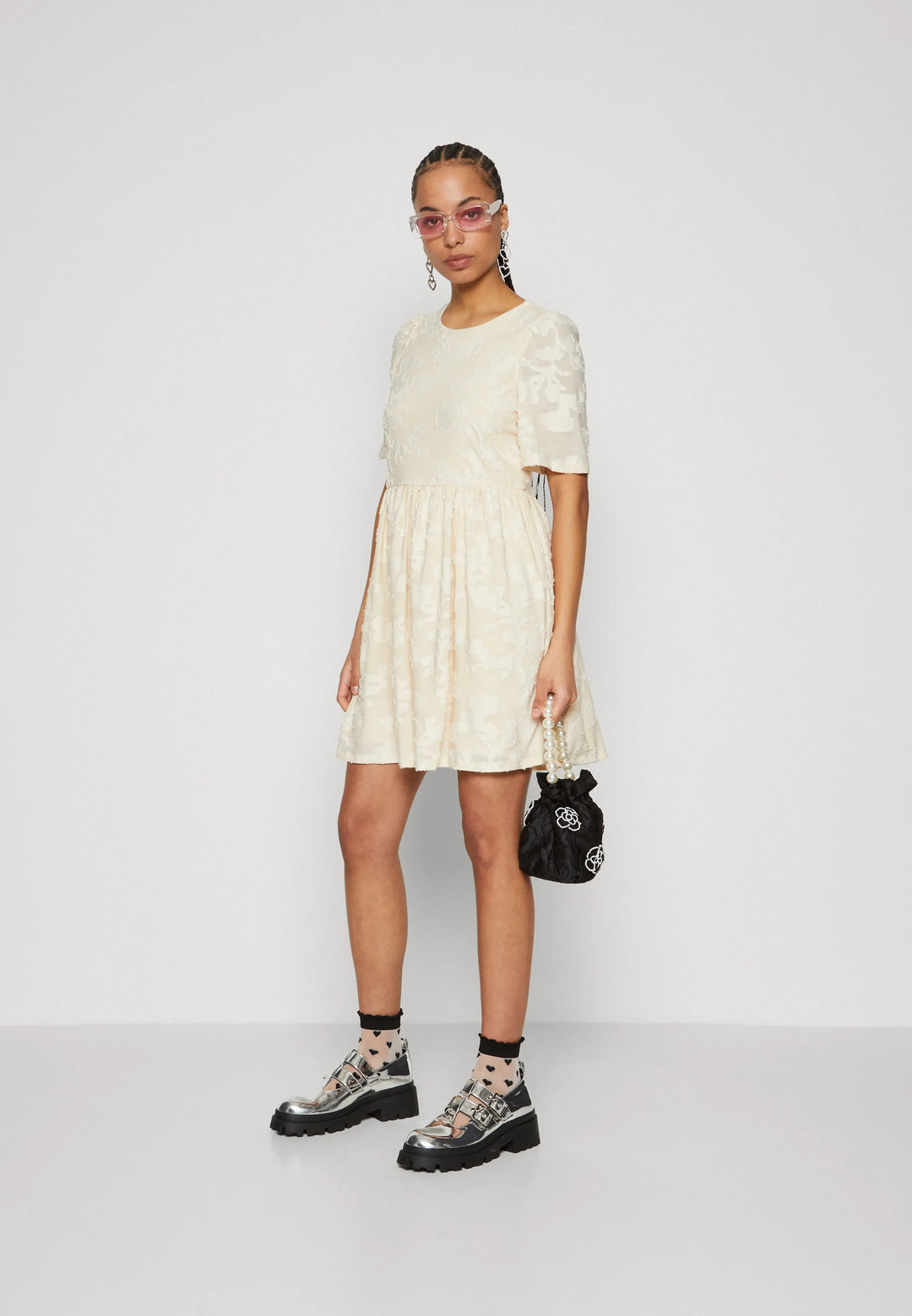 Rochie mini JDY, crem