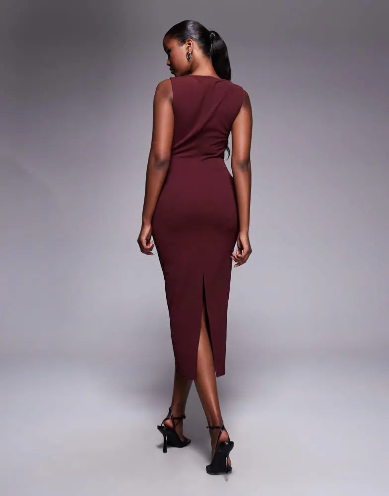 Rochie midi ASOS, vișiniu