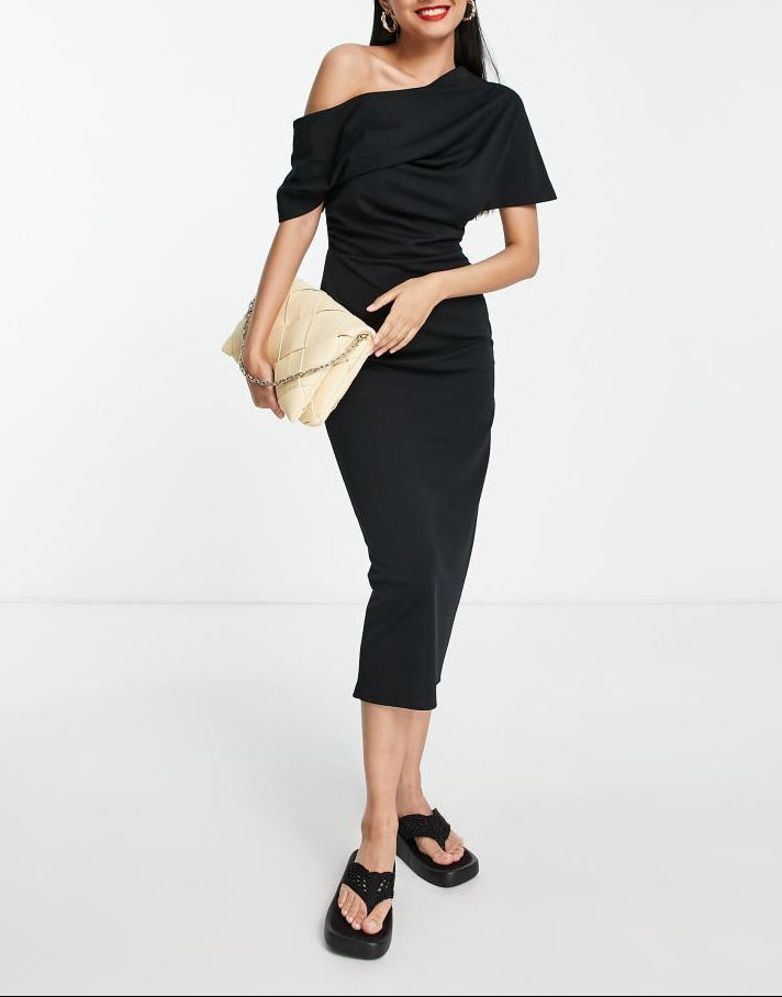 Rochie midi ASOS, negru