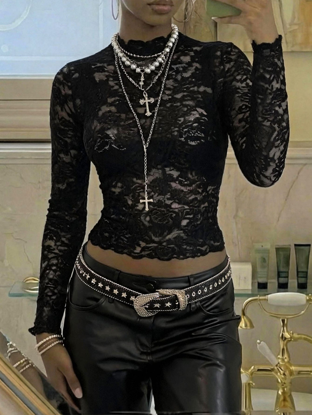 Top SHEIN, negru
