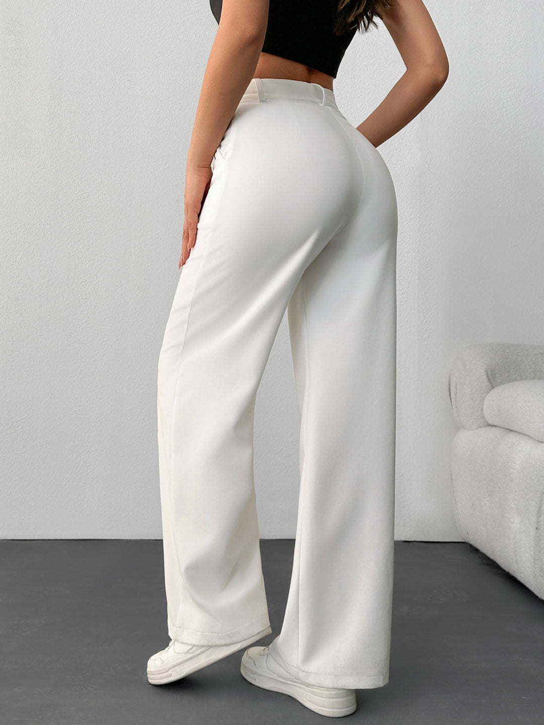 Pantaloni SHEIN, alb