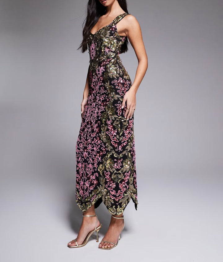Rochie de ocazie ASOS, mix culori