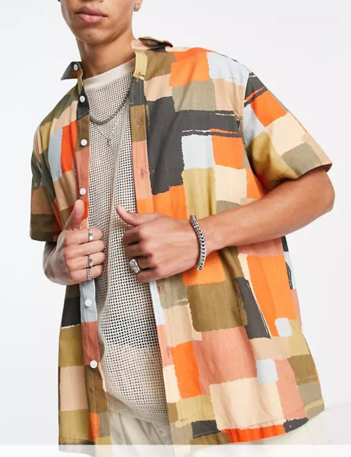 Cămașă cu mânecă scurtă ASOS, mix culori