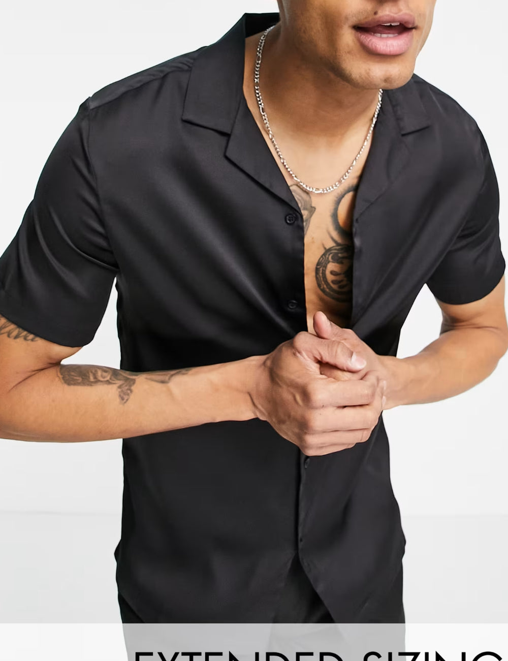 Cămașă cu mânecă scurtă ASOS, negru