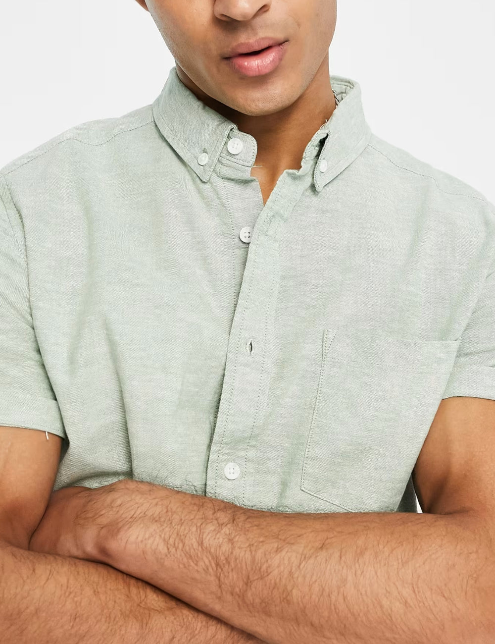 Cămașă cu mânecă scurtă ASOS, verde