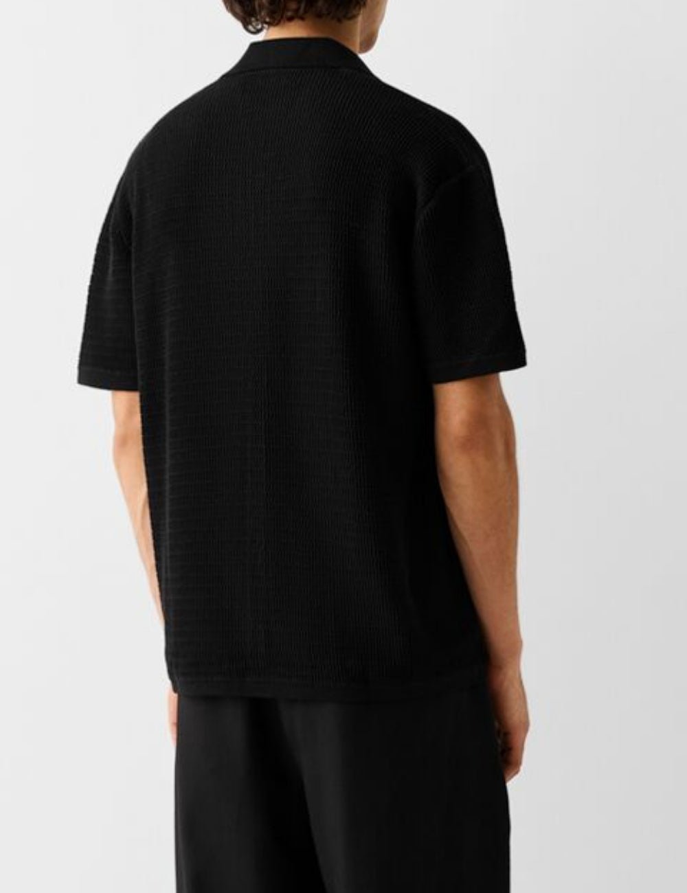 Cămașă cu mânecă scurtă Bershka, negru