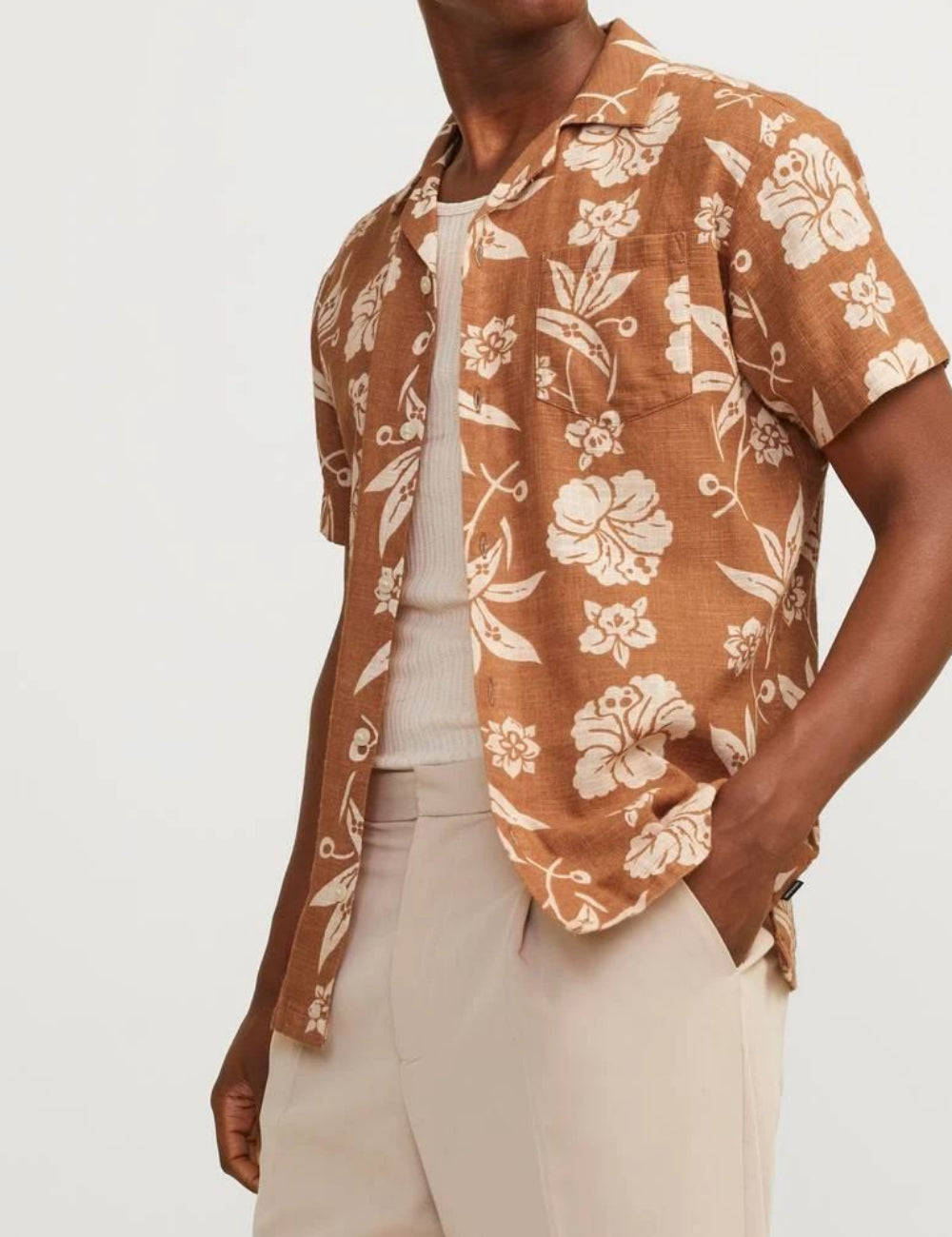Jack & Jones barna rövid ujjú ing