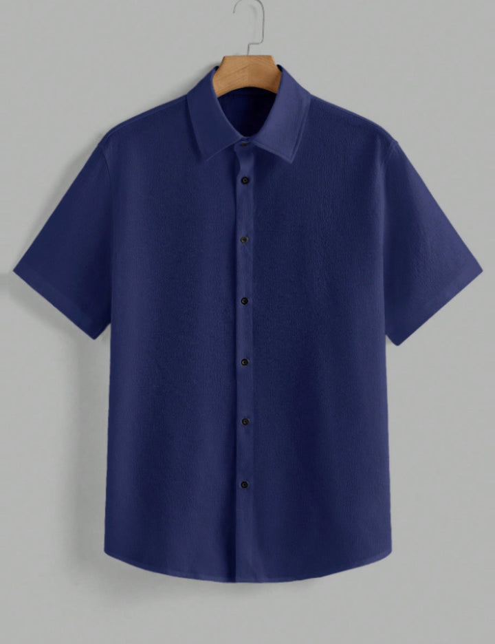 Camasa cu maneca scurta MANFINITY by Shein, albastru