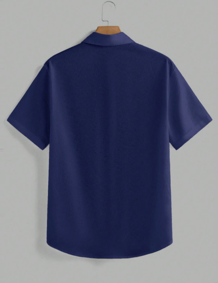 Camasa cu maneca scurta MANFINITY by Shein, albastru