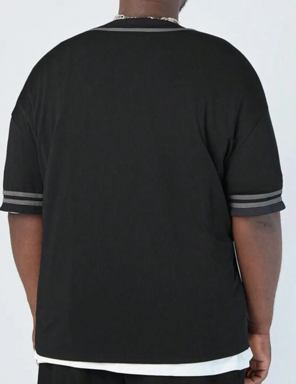 MANFINITY by Shein, rövid ujjú ing, fekete