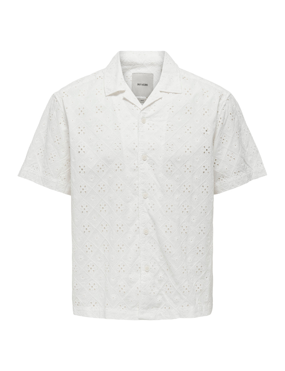 Camasa cu maneca scurta Only & Sons, alb