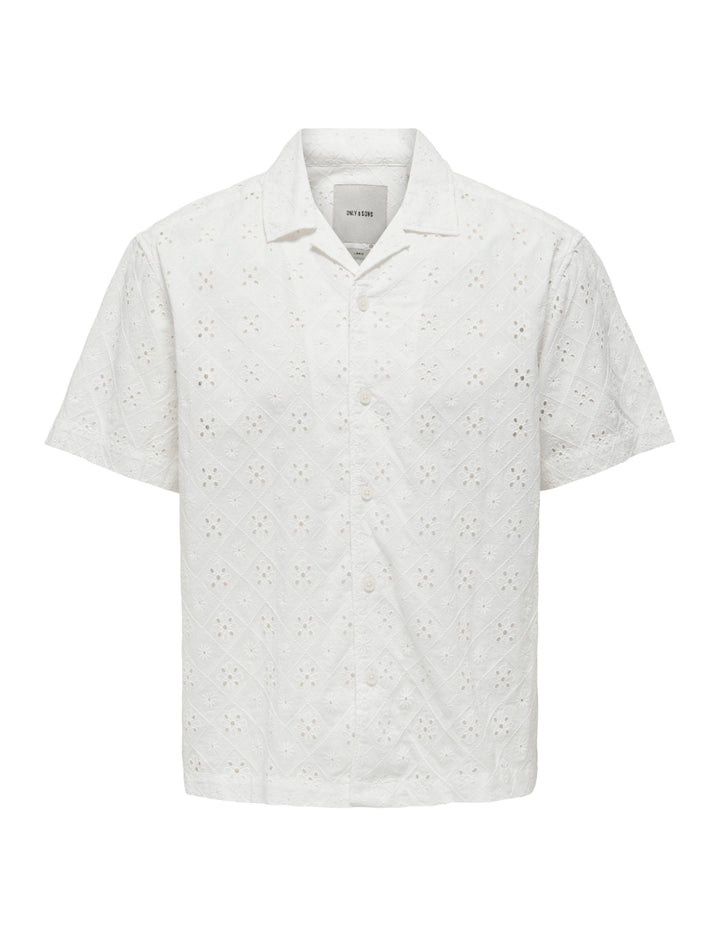 Camasa cu maneca scurta Only & Sons, alb