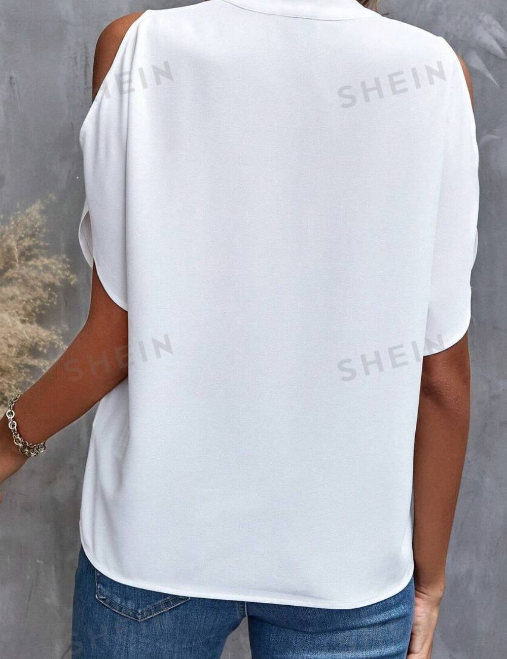 Shein rövid ujjú póló, fehér