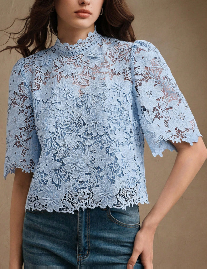 Shein Anewsta rövid ujjú ing, kék