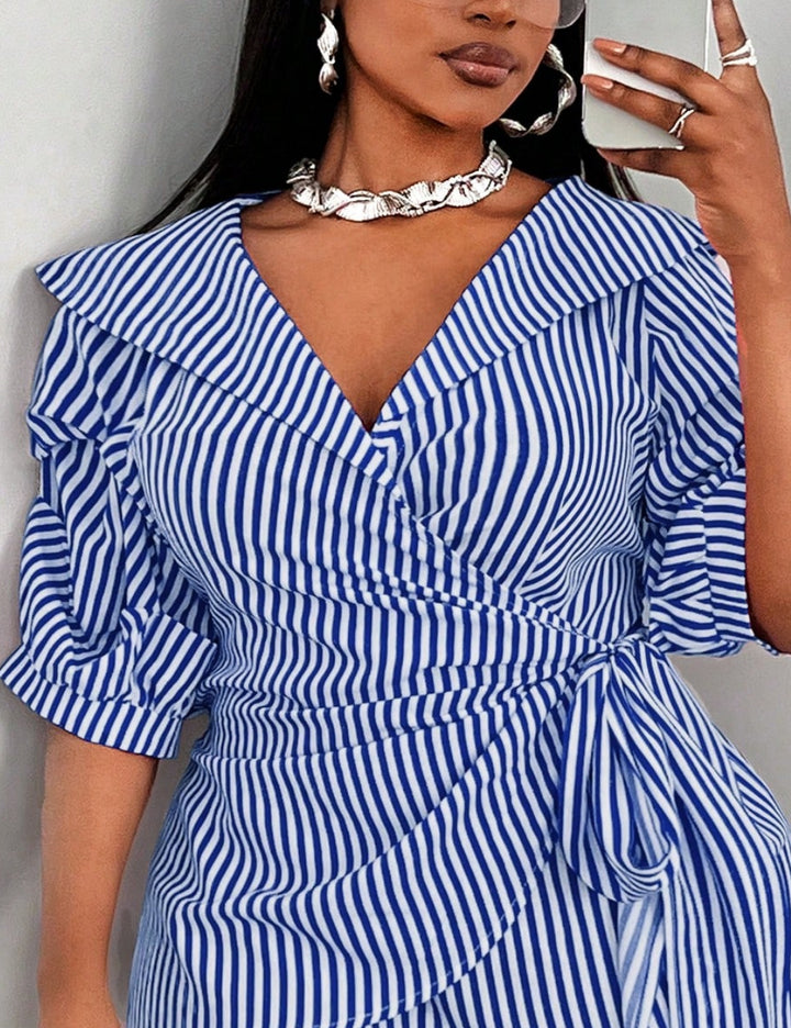Shein Curve+ rövid ujjú ing, kék
