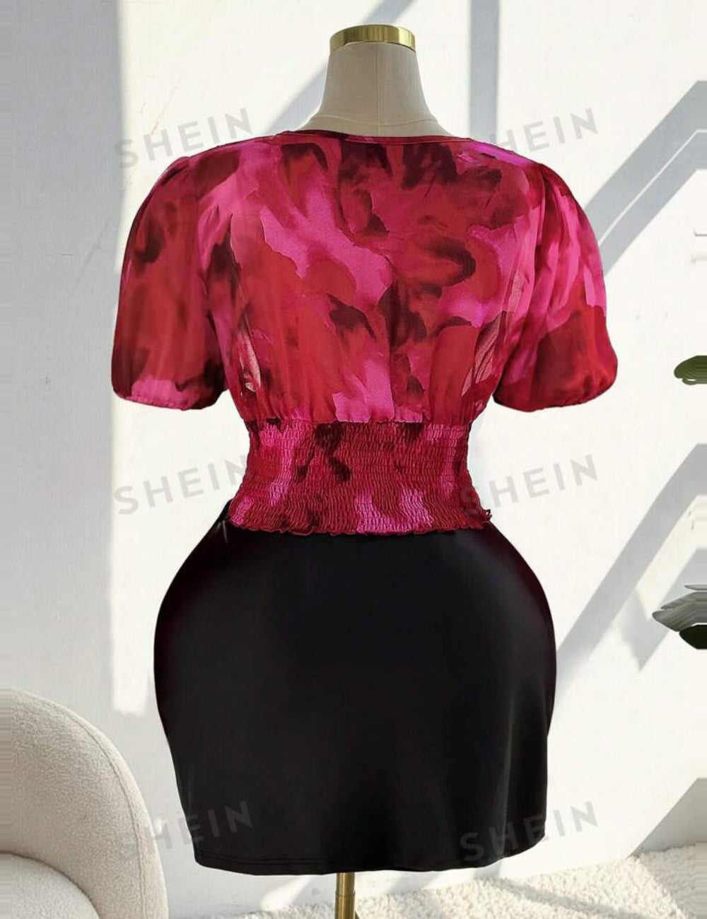 Cămașă cu mânecă scurtă Shein Curve+, mix culori