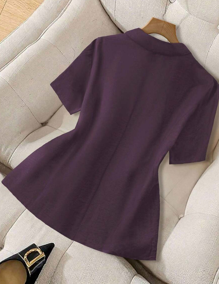 Shein Curve+ lila rövid ujjú ing