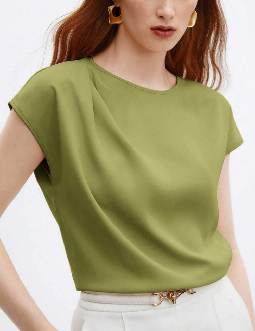 Cămașă cu mânecă scurtă Shein, verde