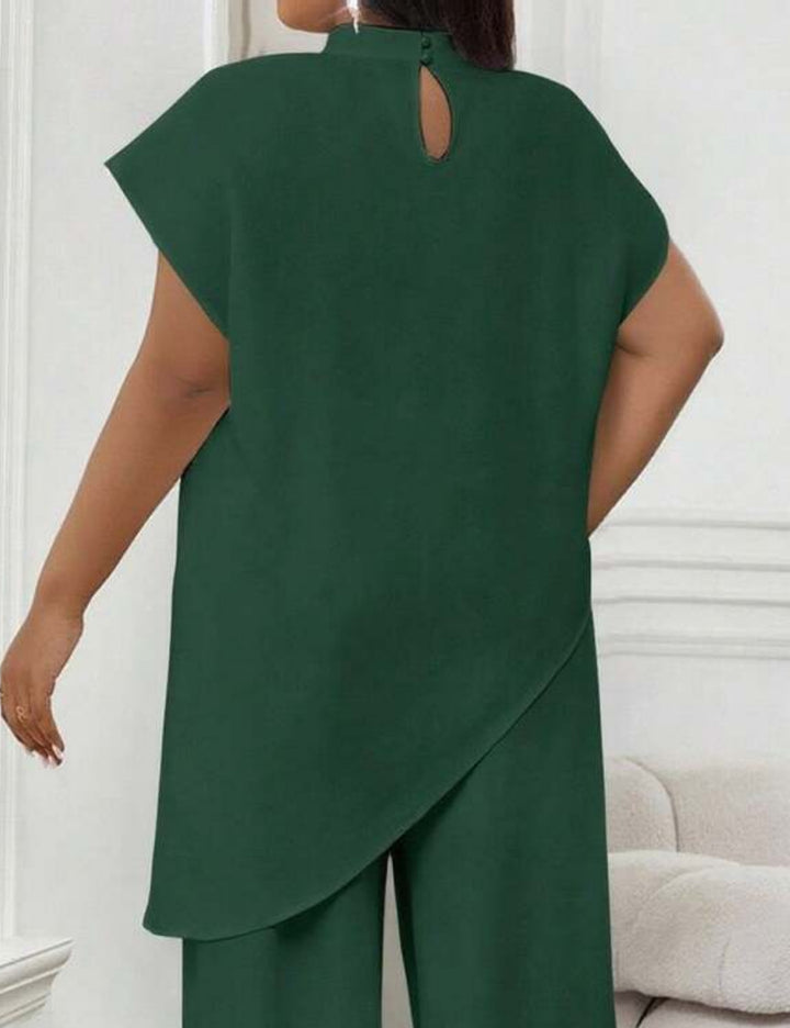 Shein Curve+ rövid ujjú ing, zöld