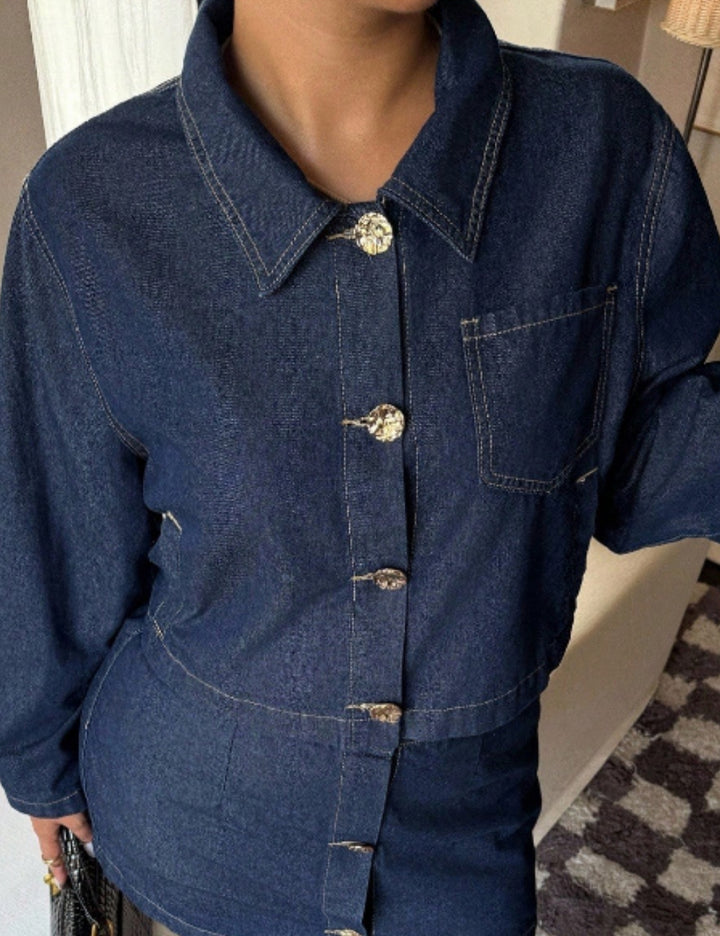 Shein Curve+ farmering, kék