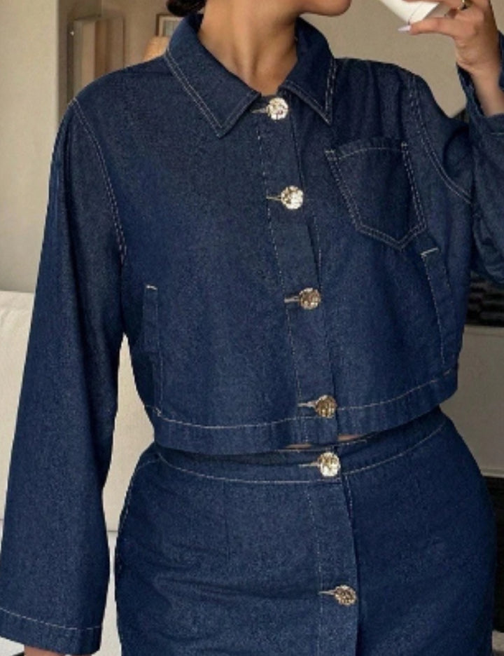 Shein Curve+ farmering, kék
