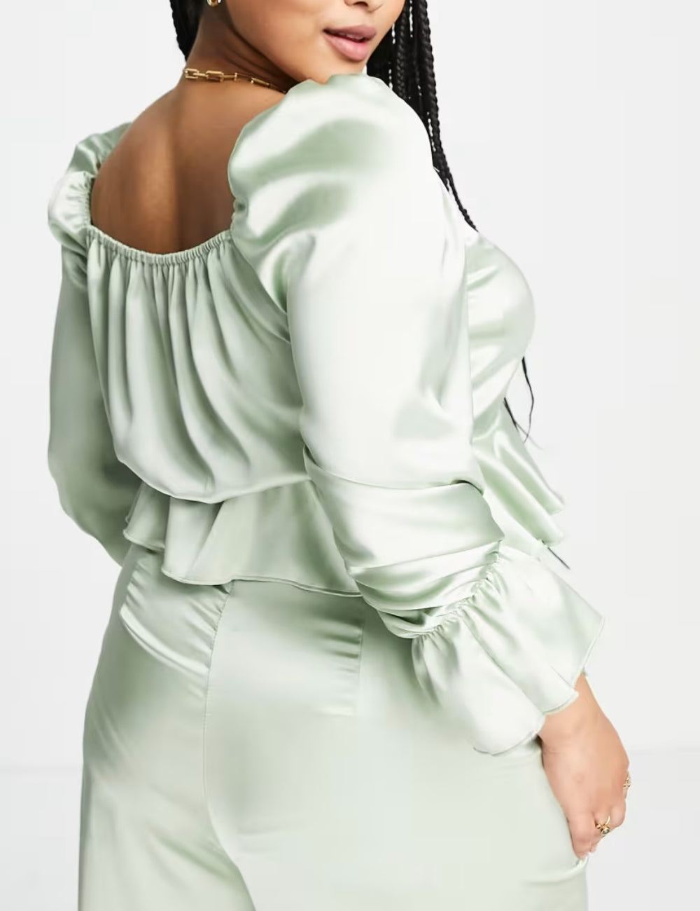 Cămașă Flounce, verde