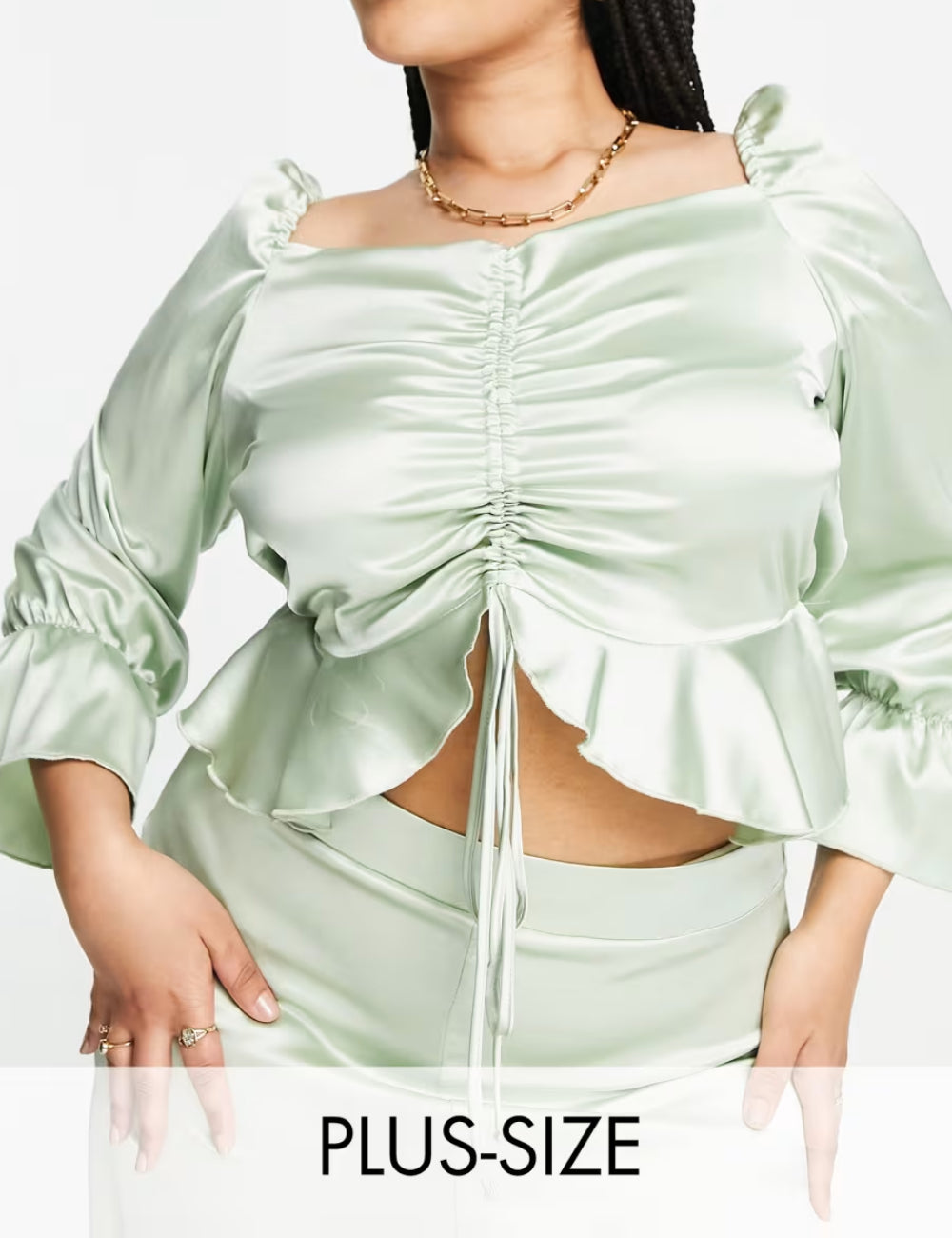 Cămașă Flounce, verde