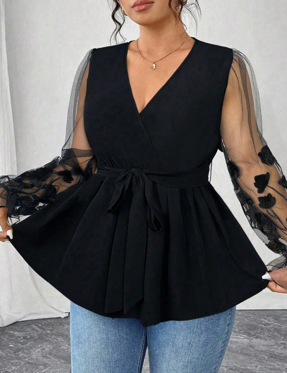 Cămașă Shein Curve+, negru