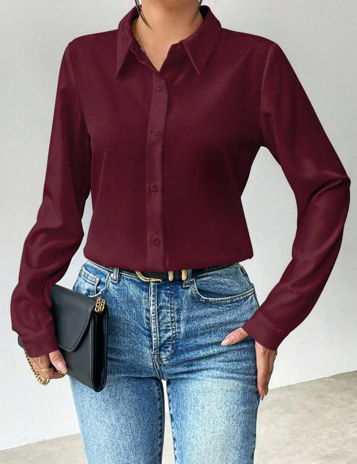 Cămașă Shein, vișiniu