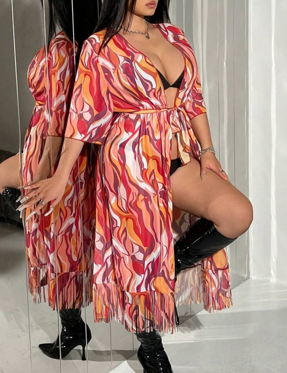 Shein Curve+ strandkardigán, vegyes színek