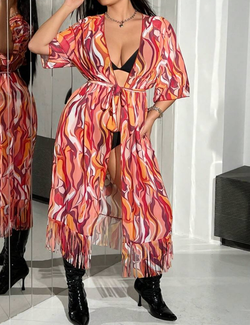 Shein Curve+ strandkardigán, vegyes színek