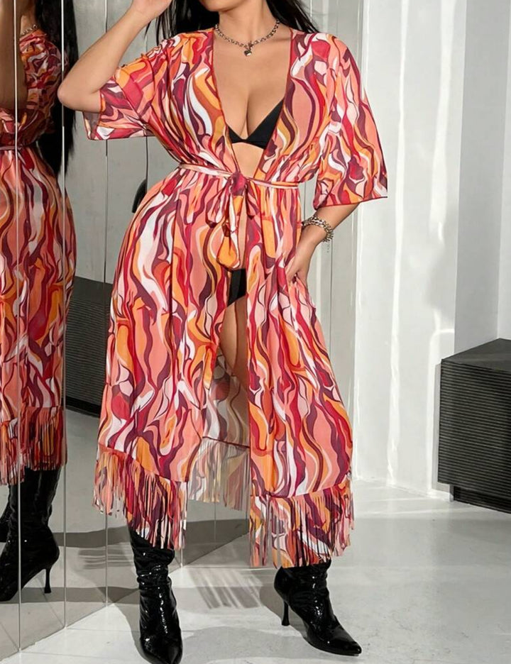 Shein Curve+ strandkardigán, vegyes színek