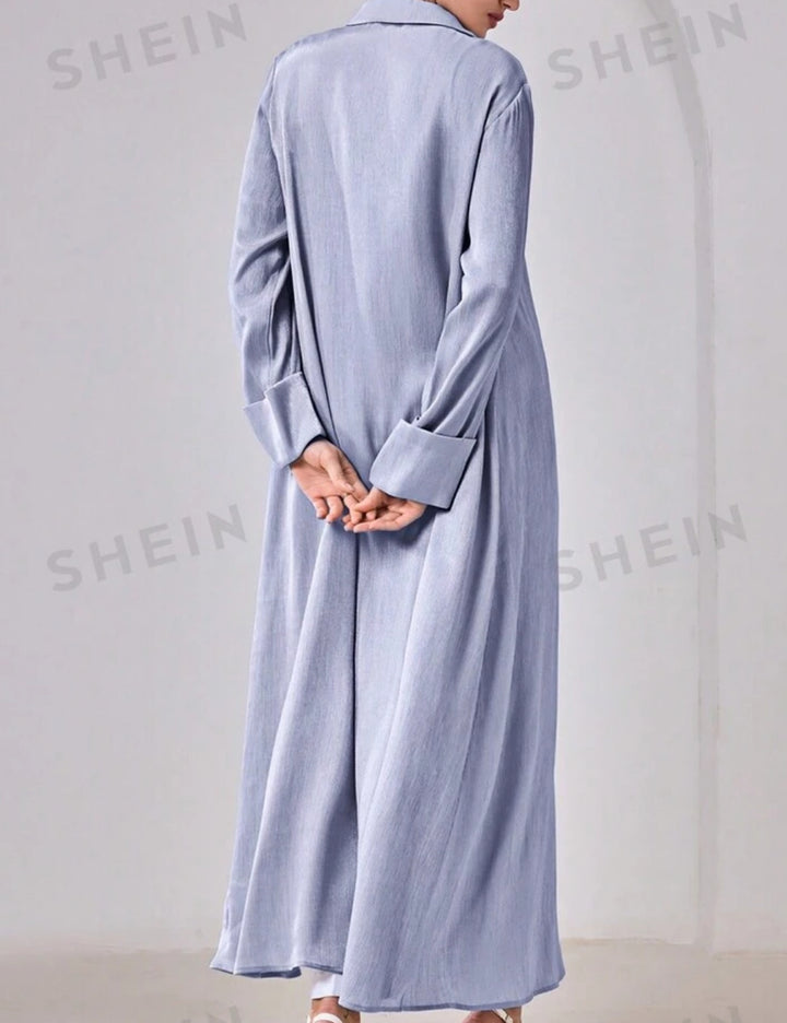 Cardigan lung SHEIN, albastru
