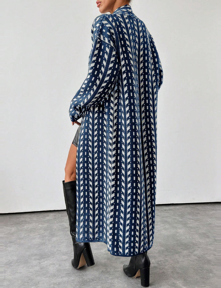 Cardigan lung Shein, albastru