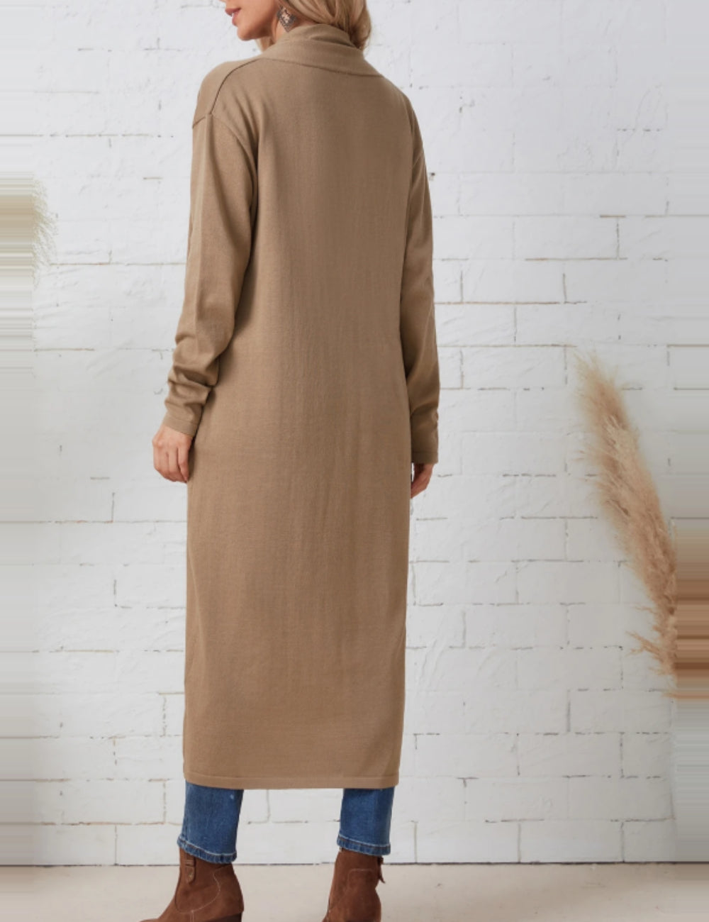 Shein Emery Rose hosszú kardigán, bézs