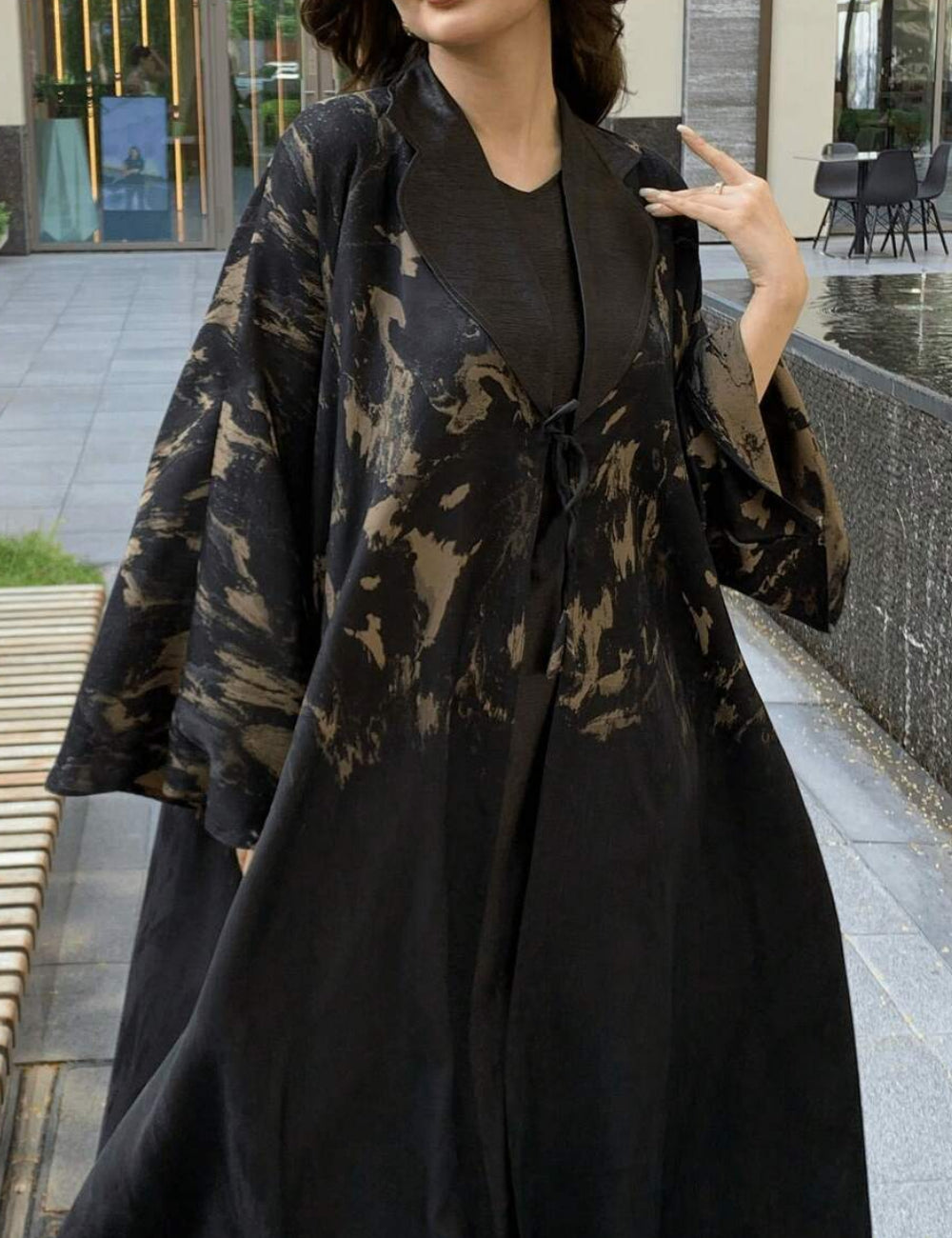 Shein hosszú kardigán, fekete