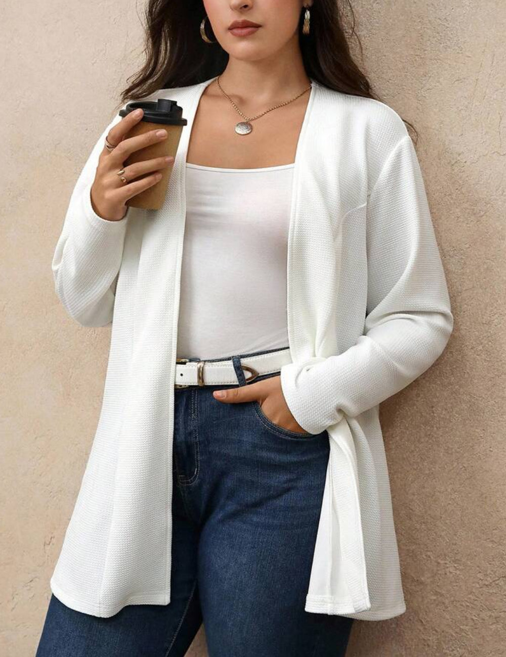 Cardigan SHEIN, alb