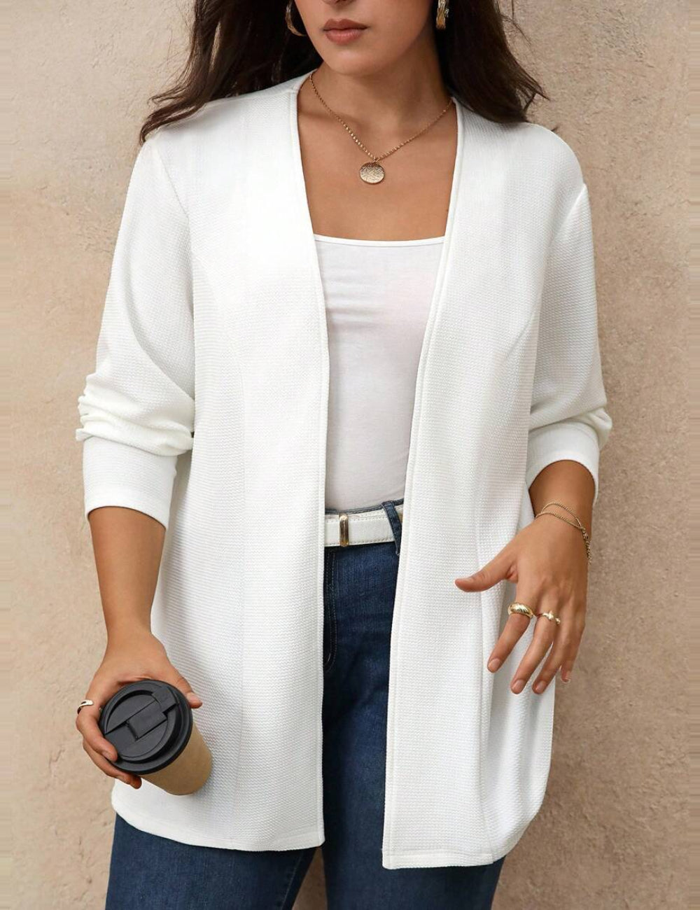 Cardigan SHEIN, alb