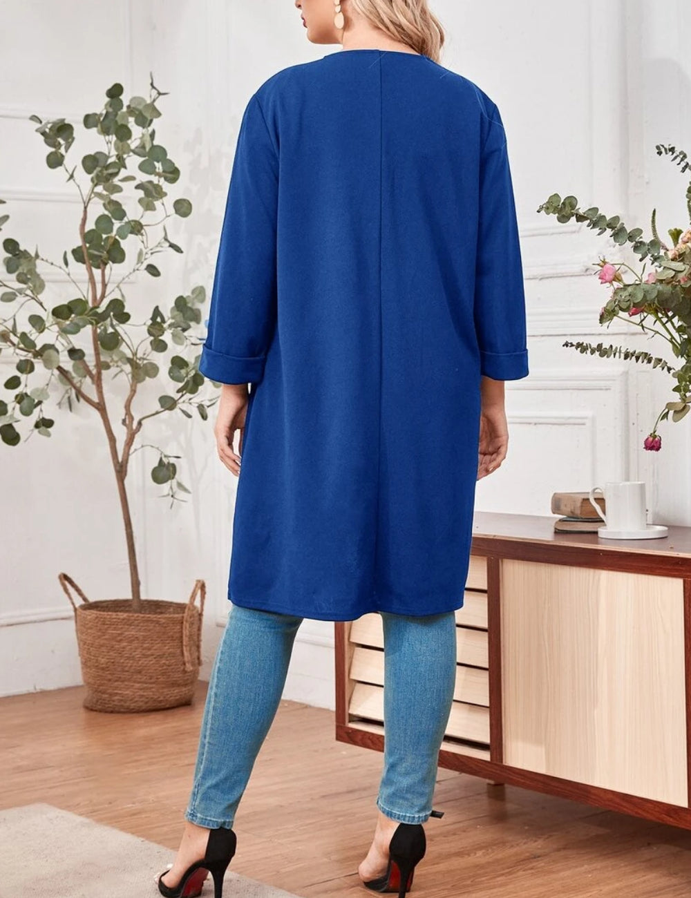 Cardigan Shein Curve+, kék