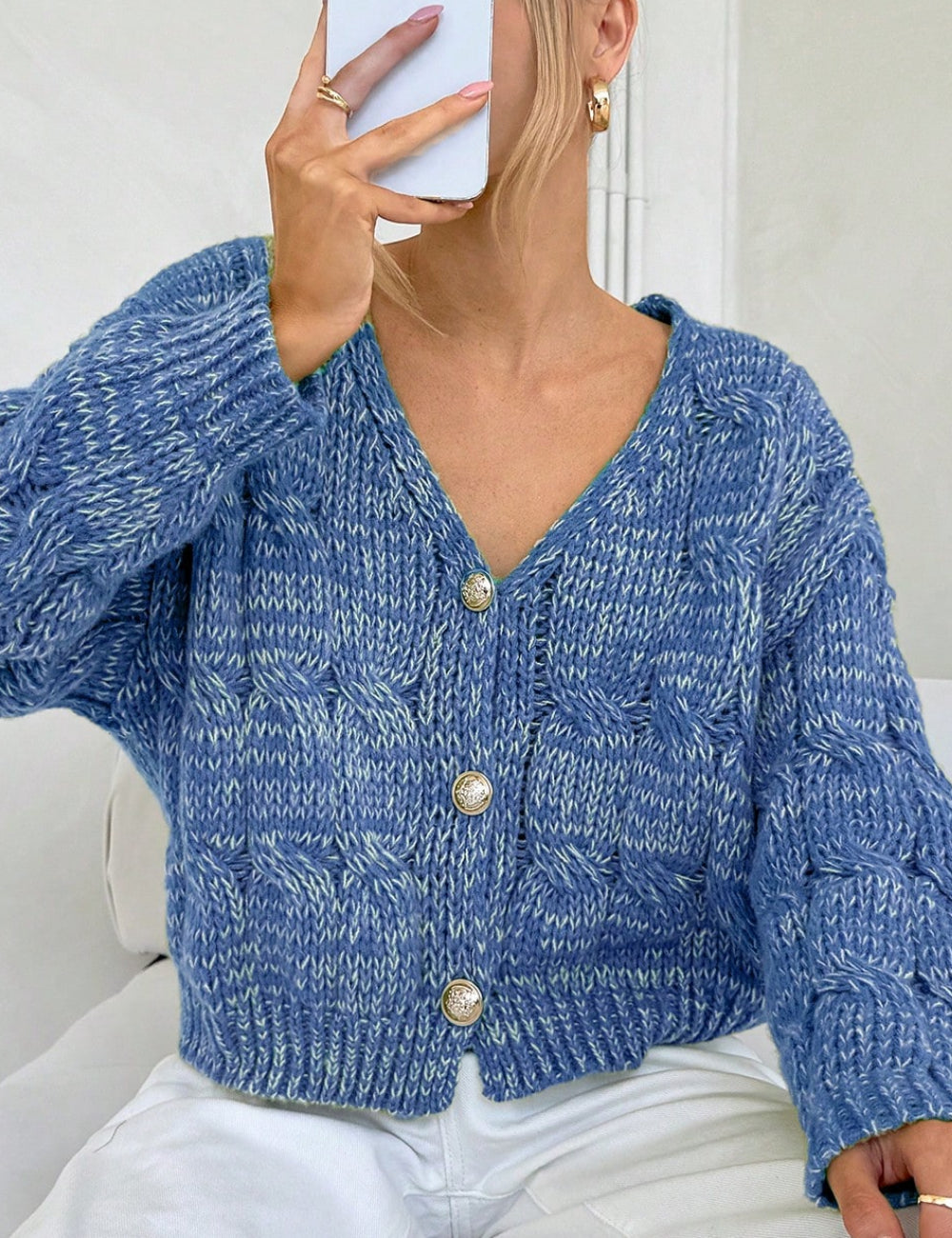 Cardigan Shein Forever 21, albastru