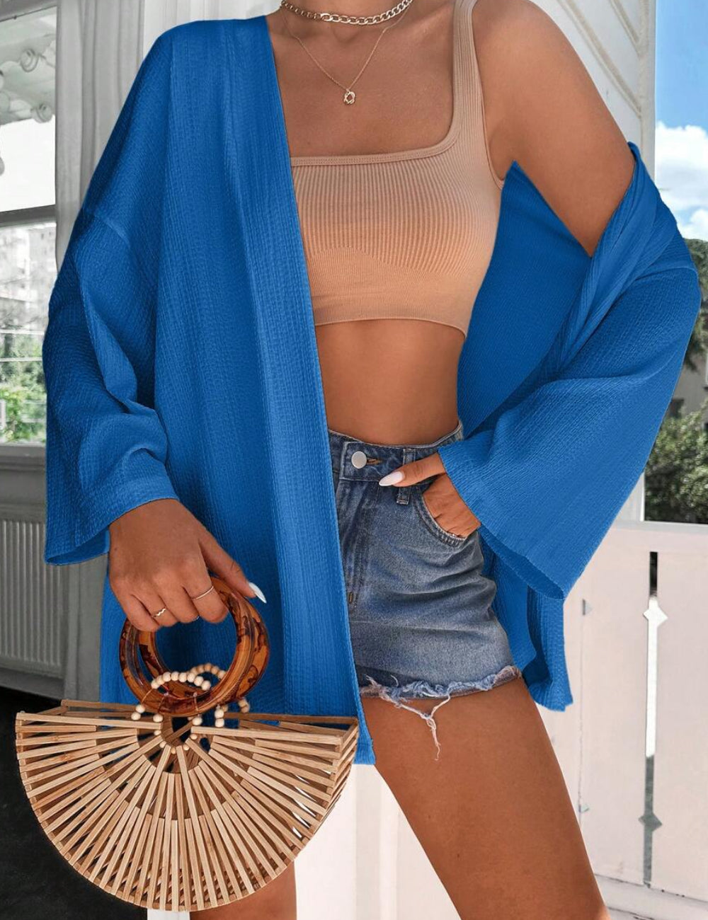 Cardigan Shein, albastru