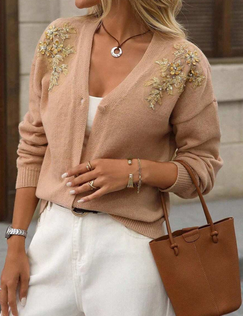 Cardigan Shein, bej